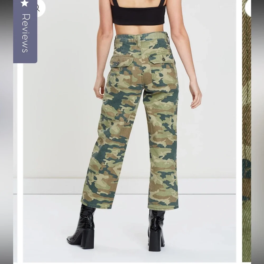 FREE PEOPLE: REMY CAMO CROPPED PANTS‎ Sz 27